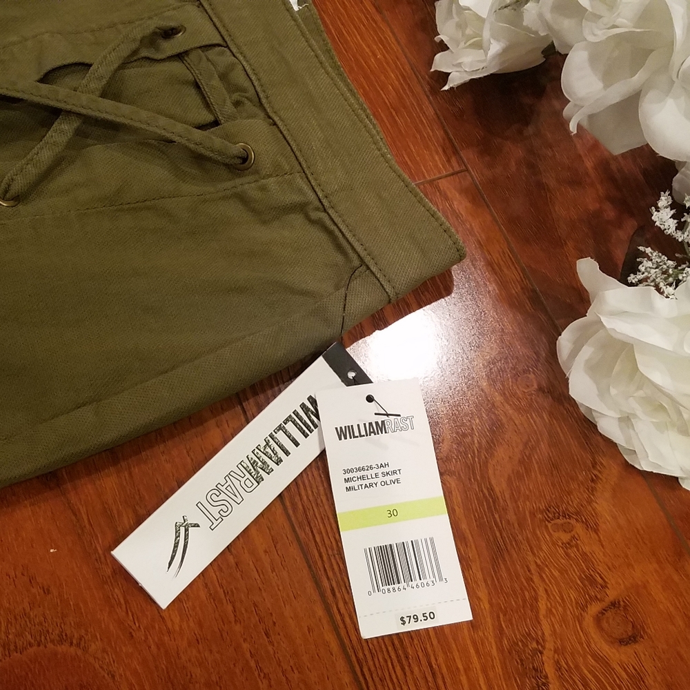 William Rast Military Olive Skirt Junior 30 - Picture 5 of 8